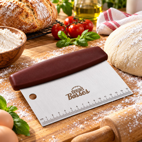 Stainless steel dough scraper - steel,