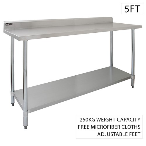 Catering stainless steel table - steel,